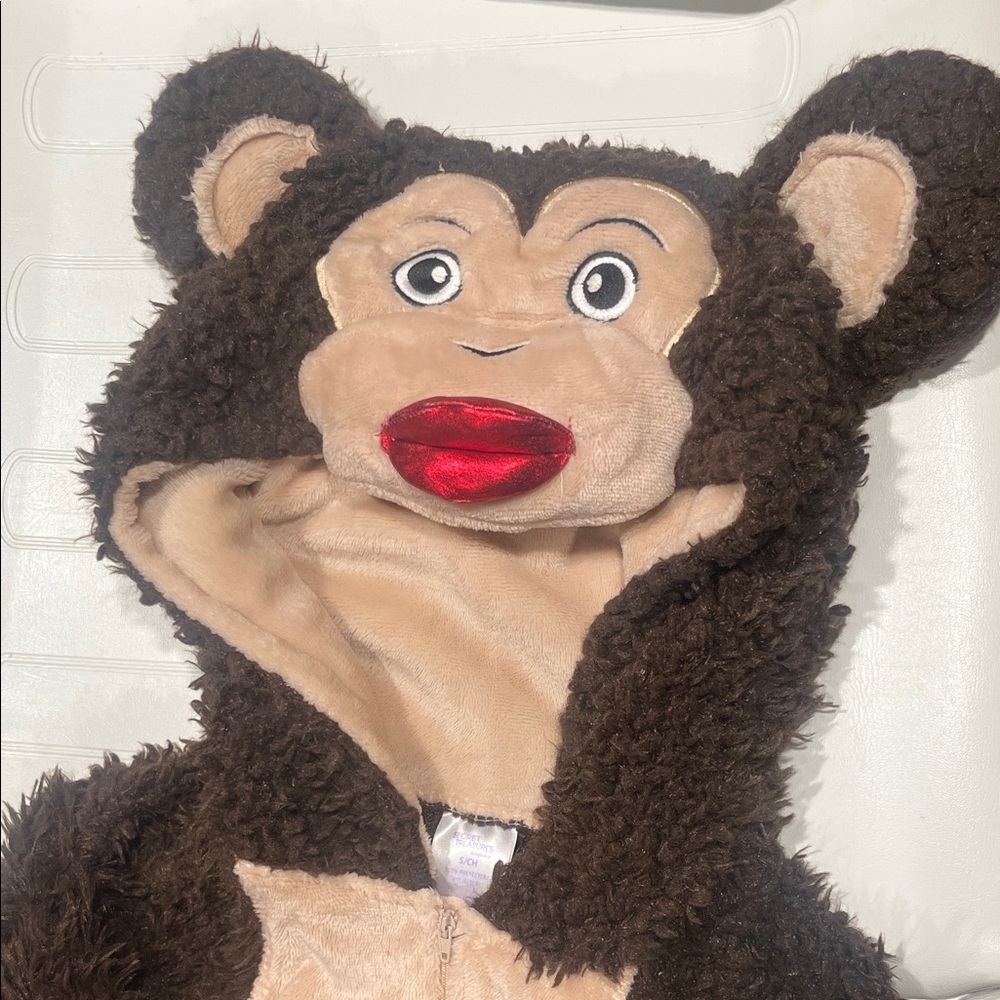 Plush Monkey Costume Hoodie for Kids - Brown